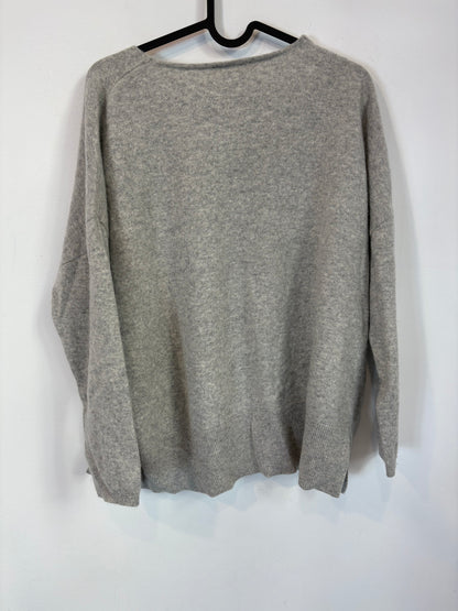 PARFOIS. Gray cashmere V-neck sweater. TM