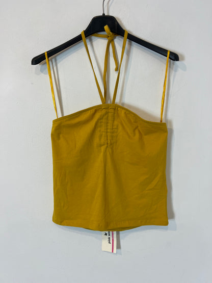 PINK WOMAN. top mostaza T.s