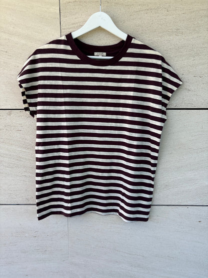 JIGSAW. Camiseta rayas marrones