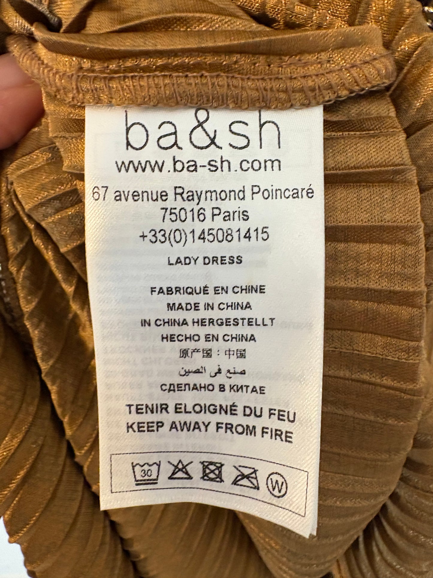 BA&SH. Vestido largo plisado fiesta