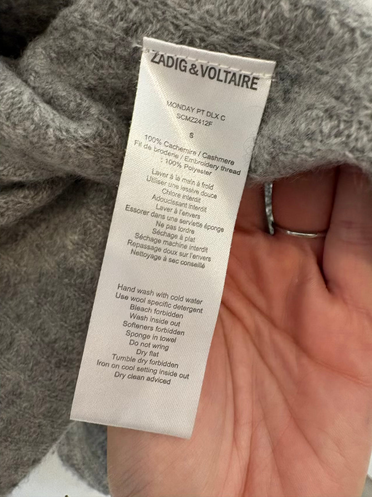 ZADIG & VOLTAIRE. Cárdigan cashmere bordado
