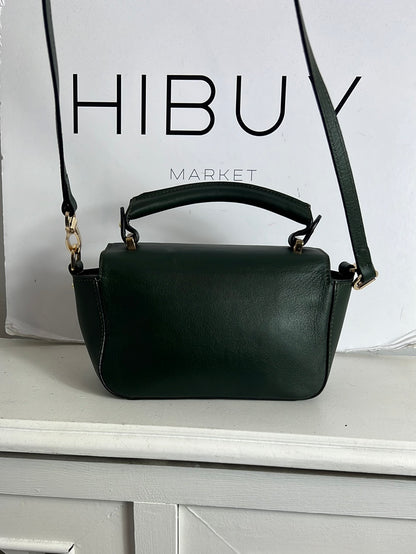 SANDRA FRECKLED. Green leather mini bag