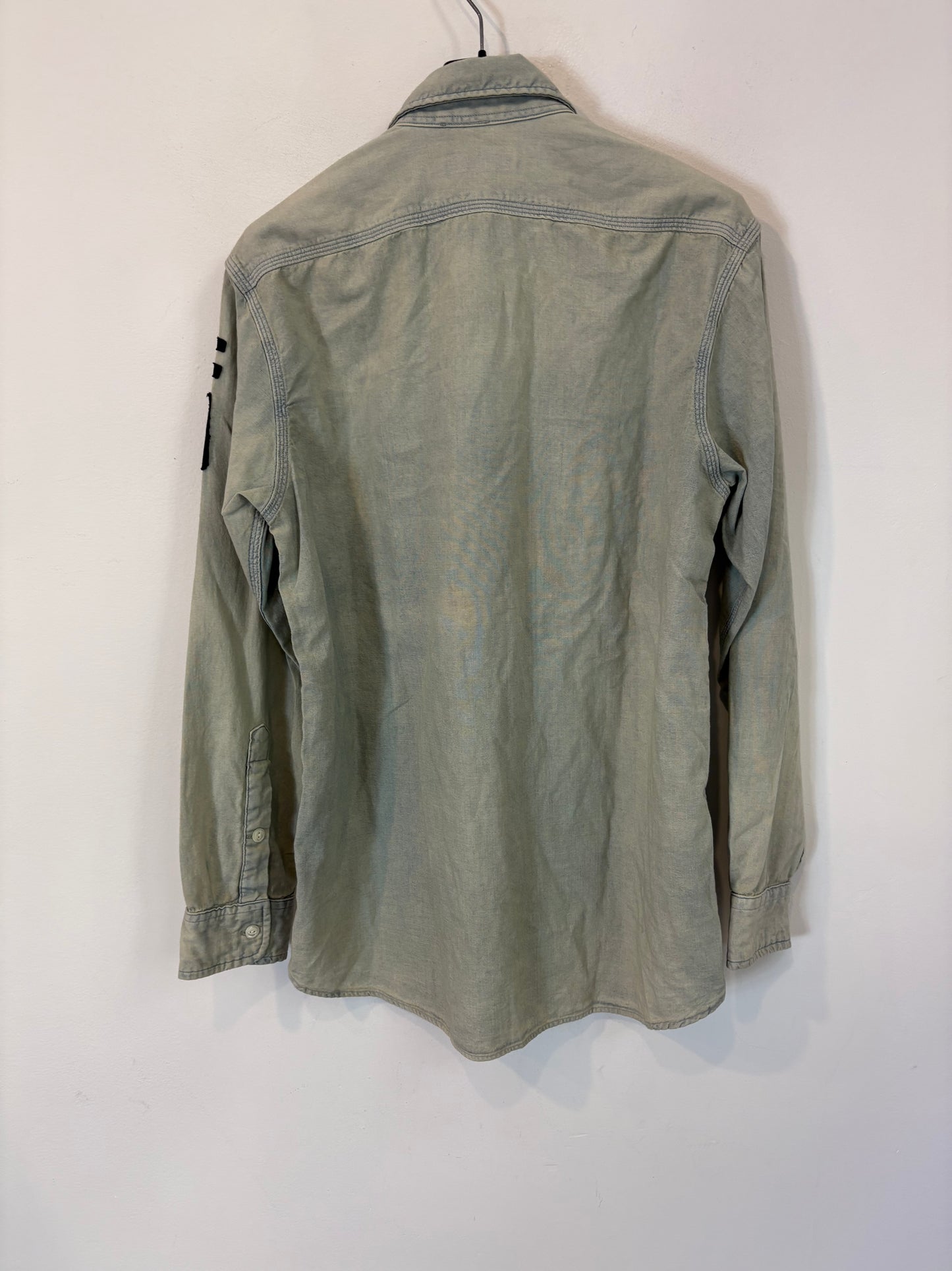 RALPH LAUREN. Camisa denim fluida logo. T M