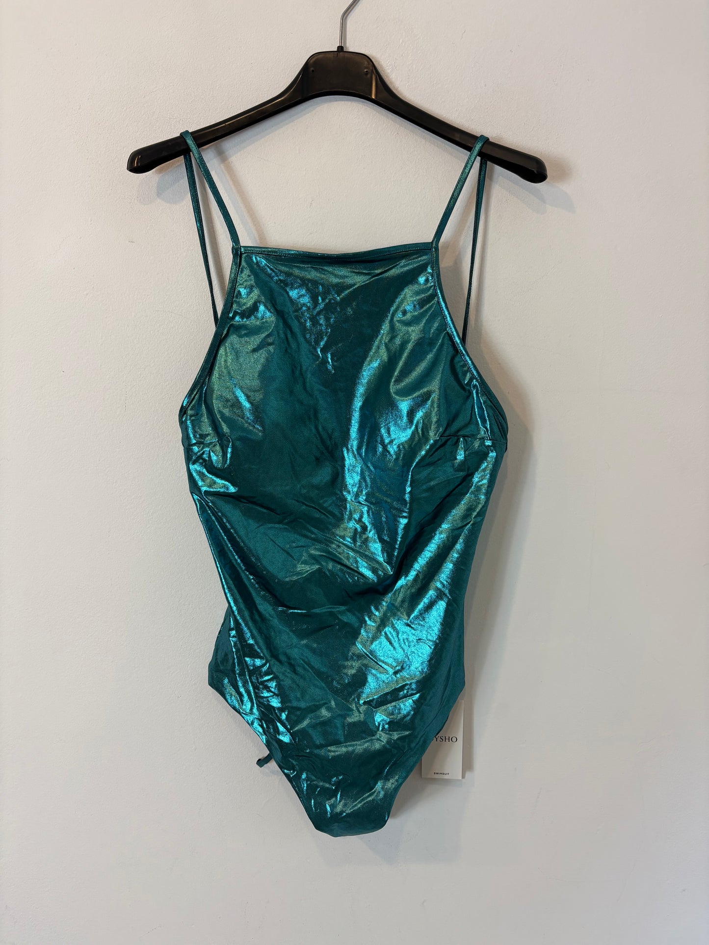 OYSHO. Bañador halter metalizado. T M