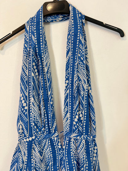 ZARA. Short blue halterneck dress Ts