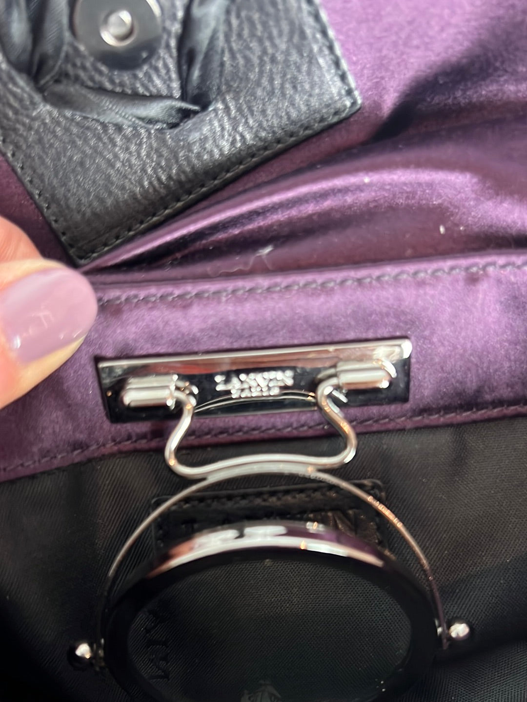 LANVIN. Bolso mini color berenjena