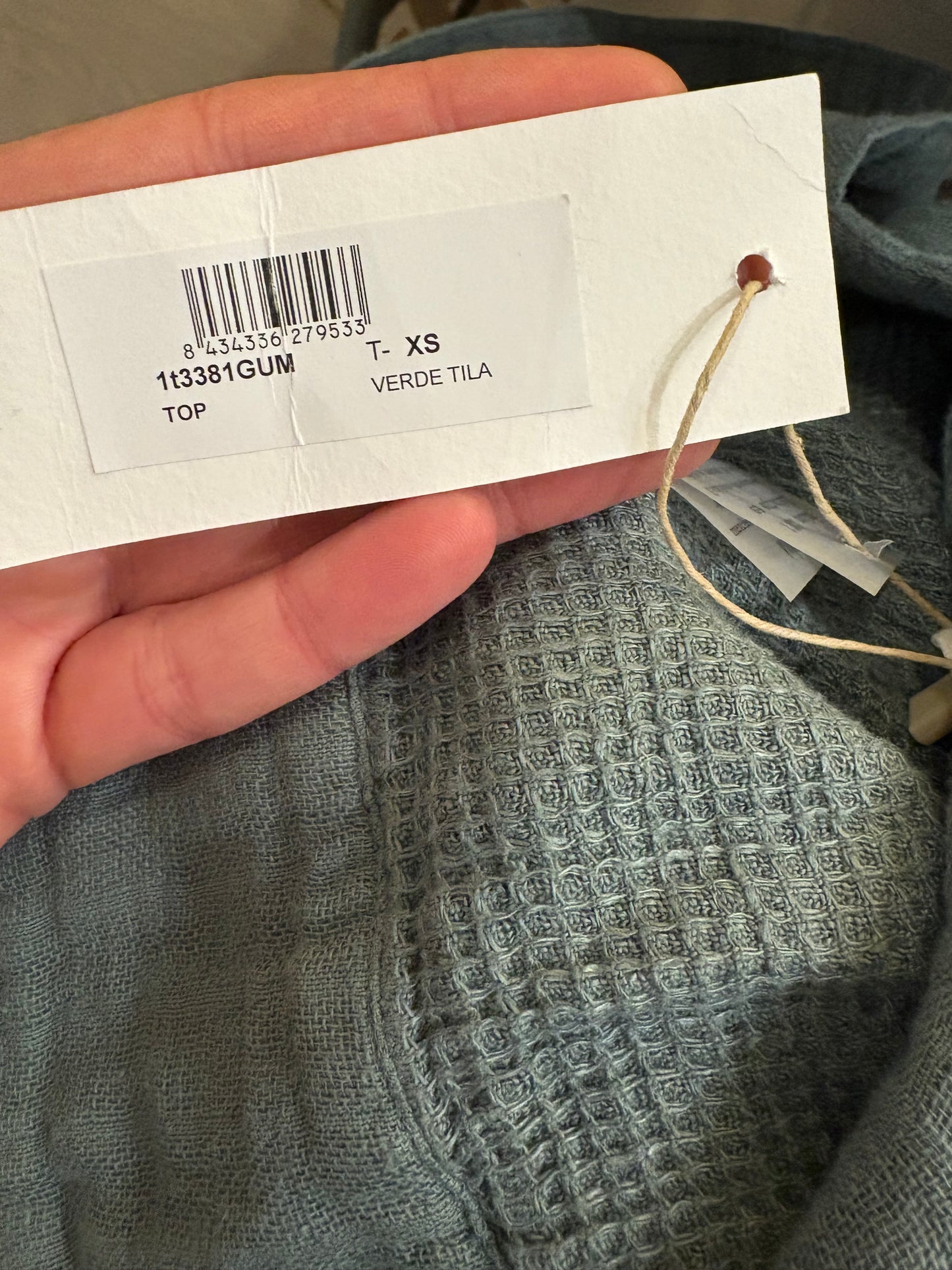 MI&CO. Top verde agua textura T.xs (s)