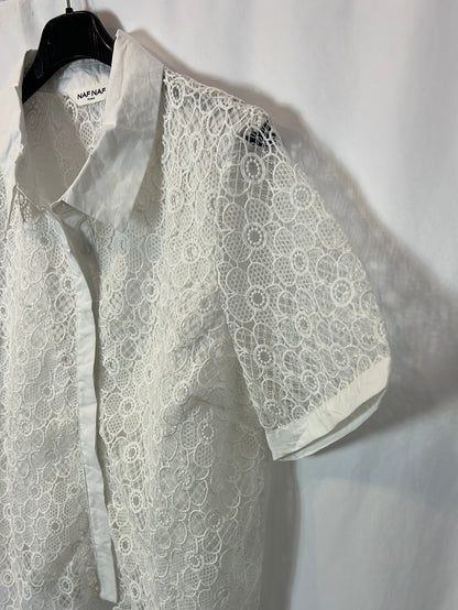 NAF NAF. White lace blouse S.42