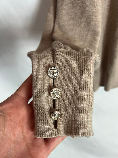 OTRAS. Jersey beige jaspeado detalle espalda. T S