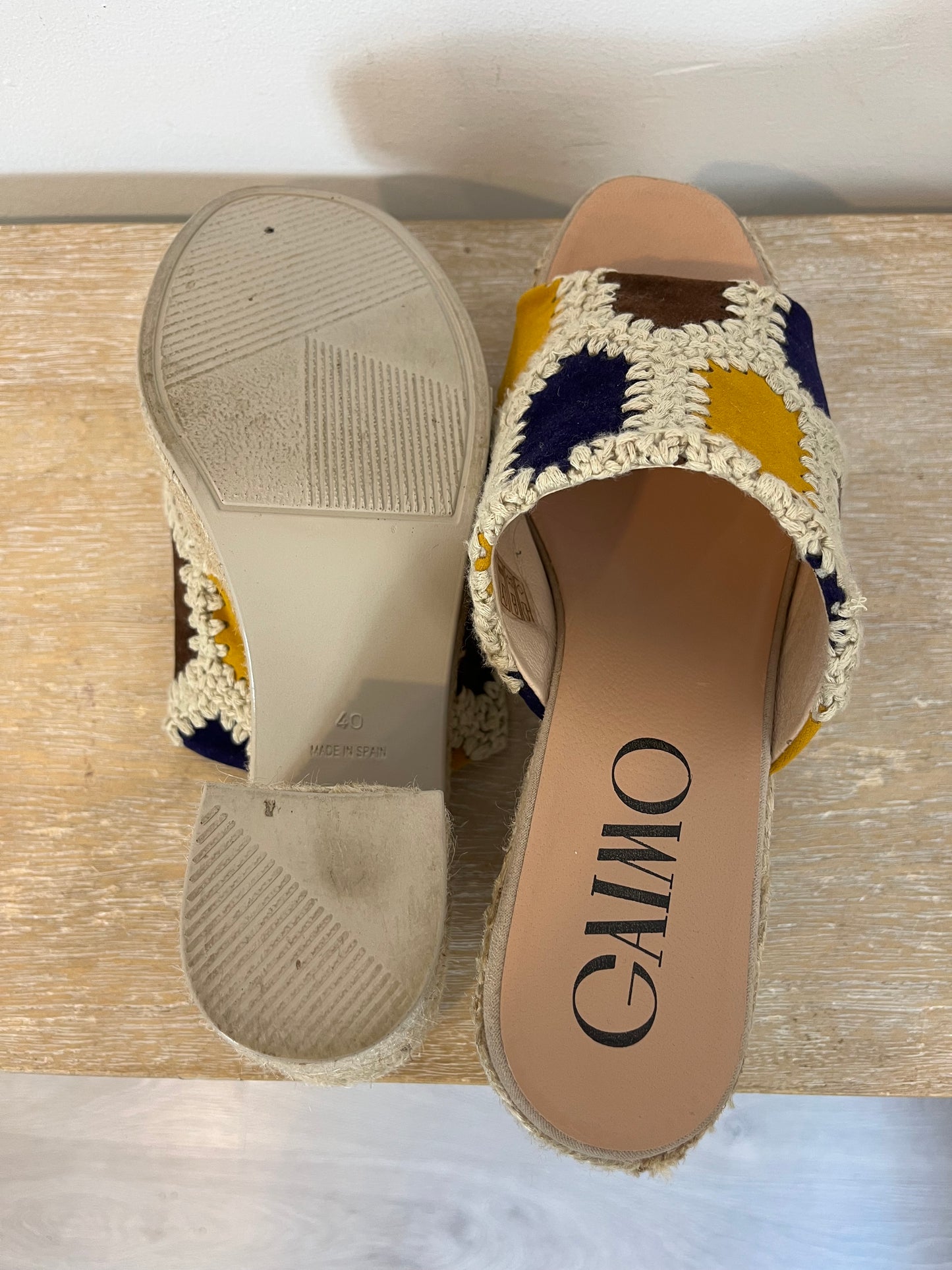 GAIMO. Sandalias esparto croché T.40