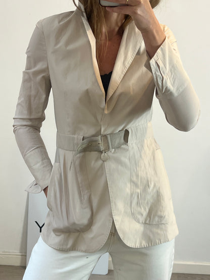 BRUNELLO CUCINELLI. Beige cotton and silk jacket. Size 42 (M)