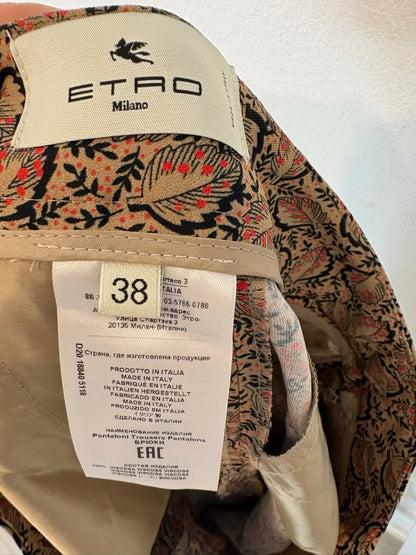 ETRO. Pantalón pinzas marrón fluido