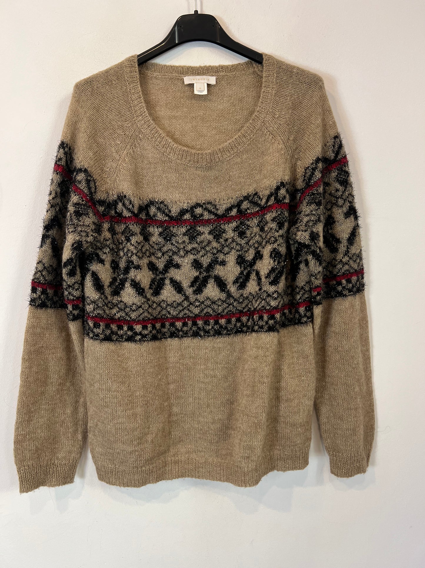 INTROPIA. Jersey beige con dibujos T.m