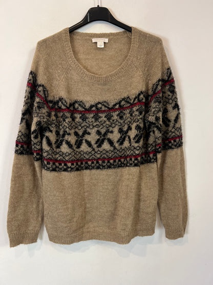 INTROPIA. Jersey beige con dibujos T.m