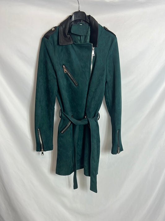 OTHERS. Double-textured green jacket. TM