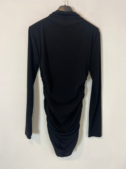 ZARA. Vestido corto elástico fruncidos. T L
