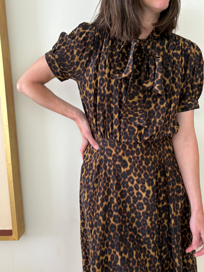 MASSCOB.  Vestido midi animal print T.s