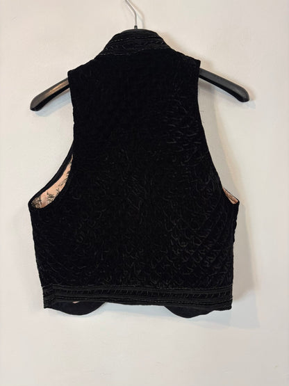 ZARA. Chaleco negro terciopelo cuentas