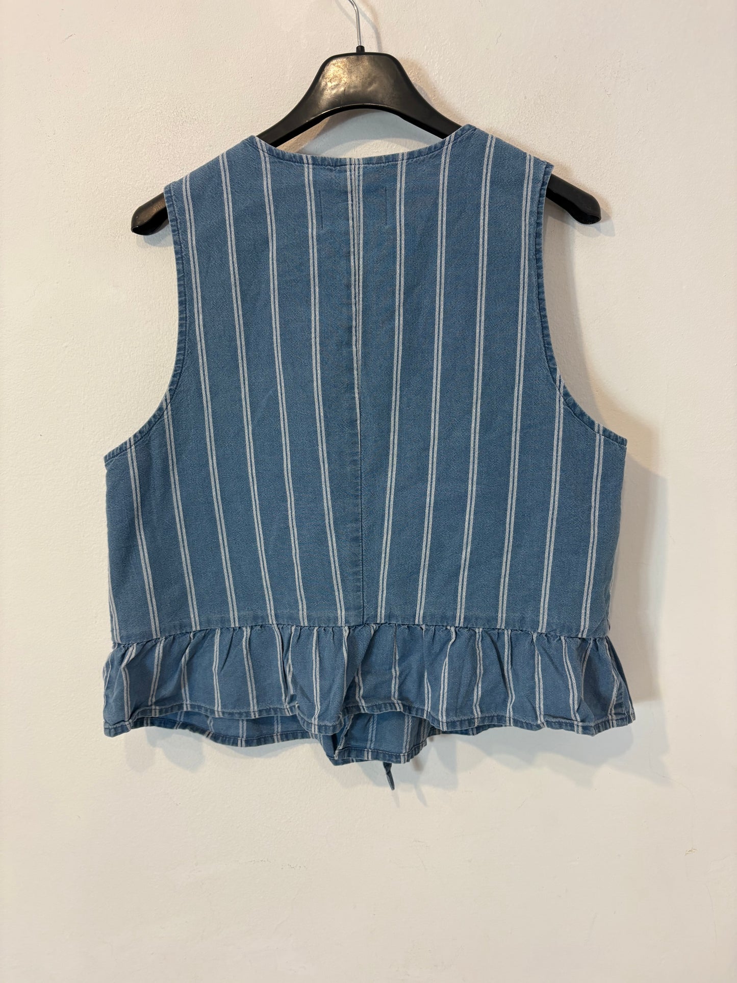 DES PETITS HAUTS. Conjunto denim ligero rayas