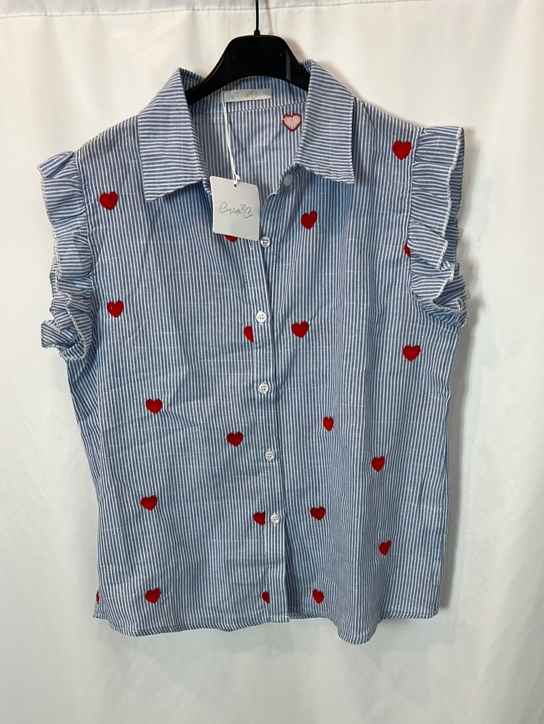 CARLOTA&CO. Blusa rayas corazones T.m/l