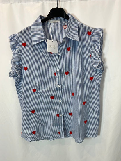 CARLOTA&CO. Blusa rayas corazones T.m/l