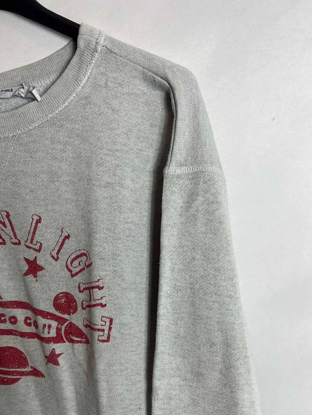 ISABEL MARANT . Sudadera fina gris dibujo. T38