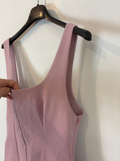 ZARA. Vestido corto malva tablas. T S