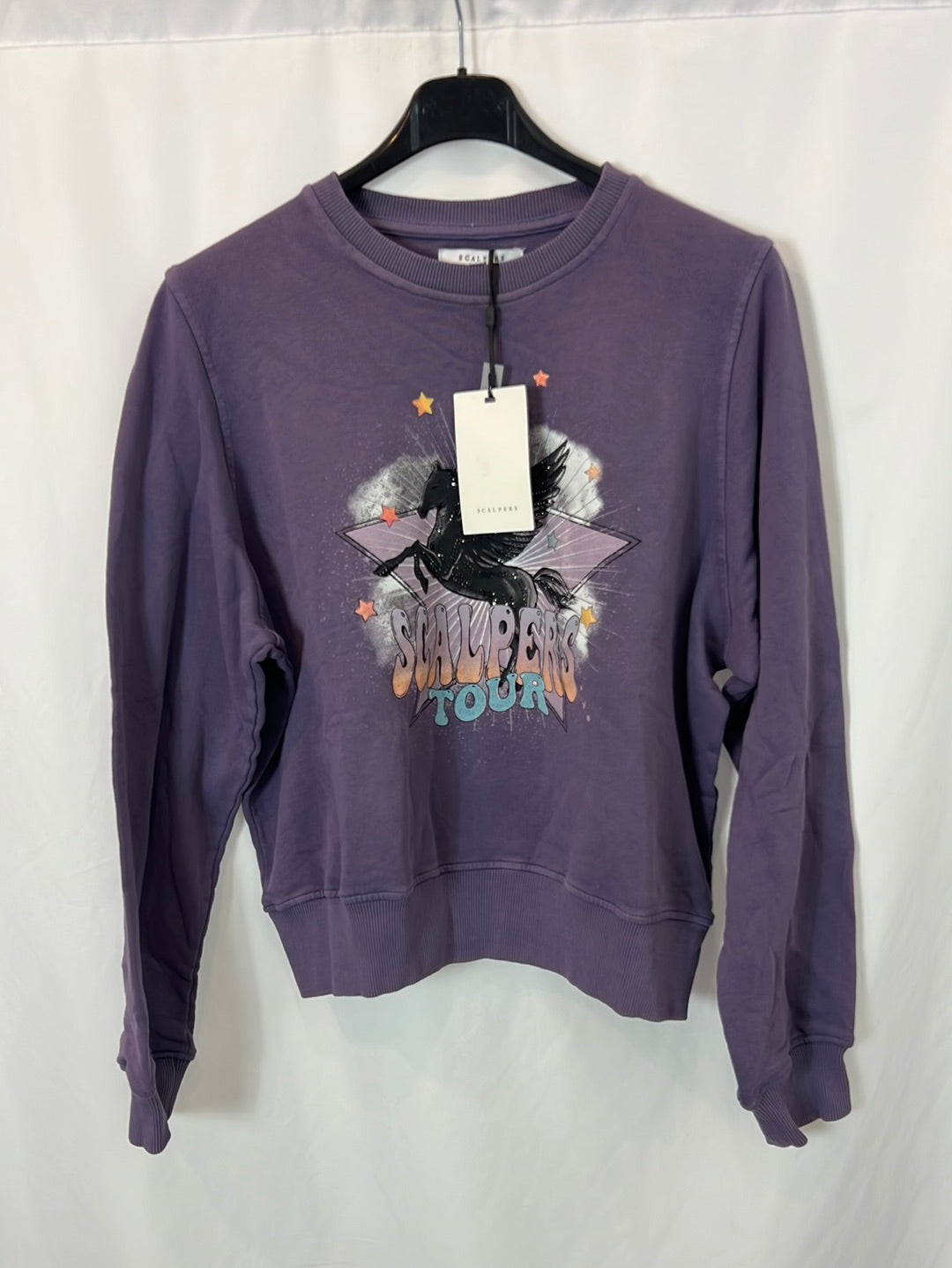 SCALPERS. Sudadera morada estampada T.m
