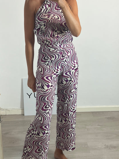 NOON. Retro print flowy trousers. Size 34