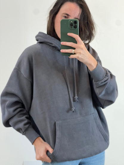 STRADIVARIUS. Sudadera gris oversized. T.xs