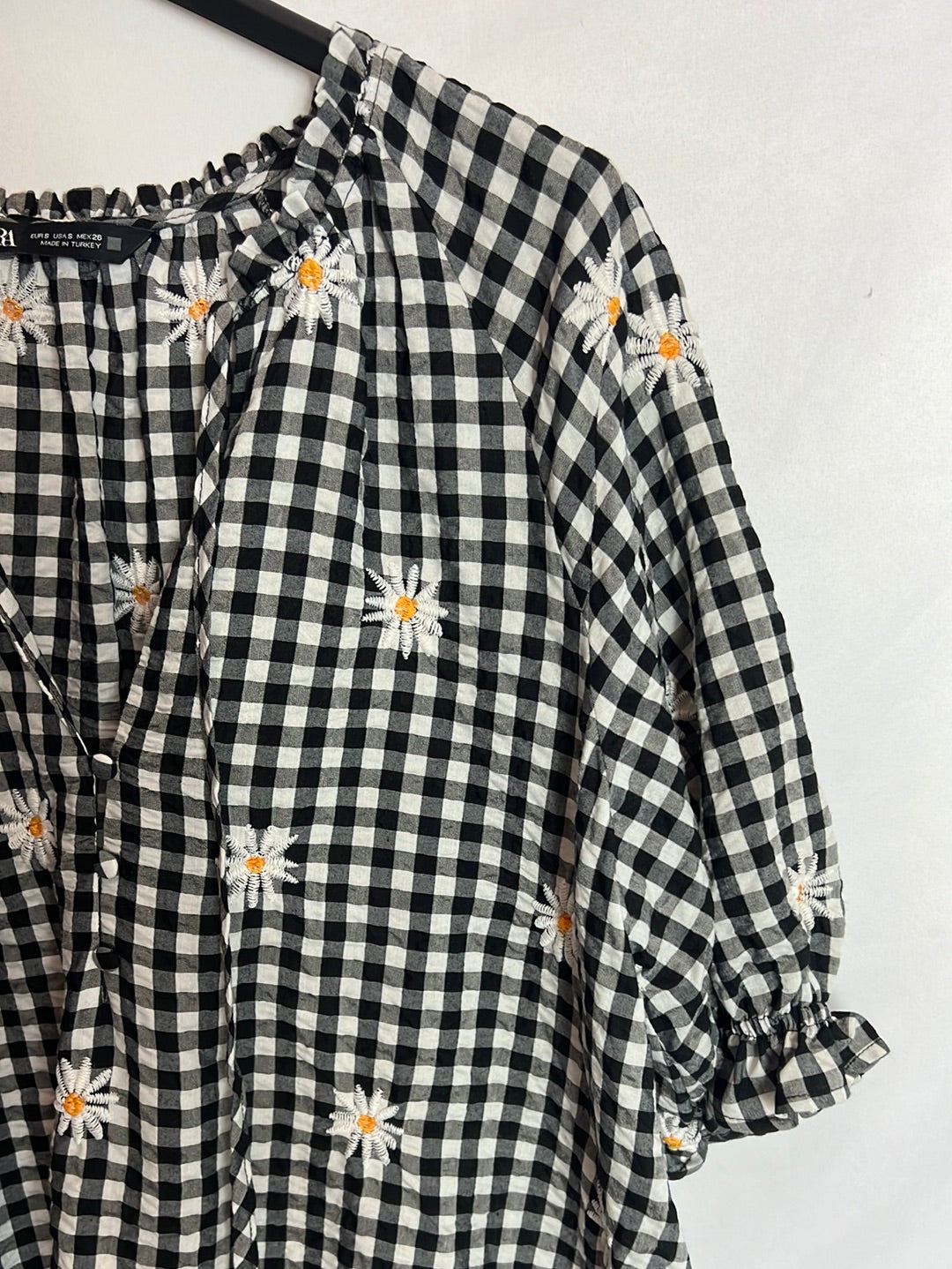 ZARA. Vestido vichy margaritas .  T S