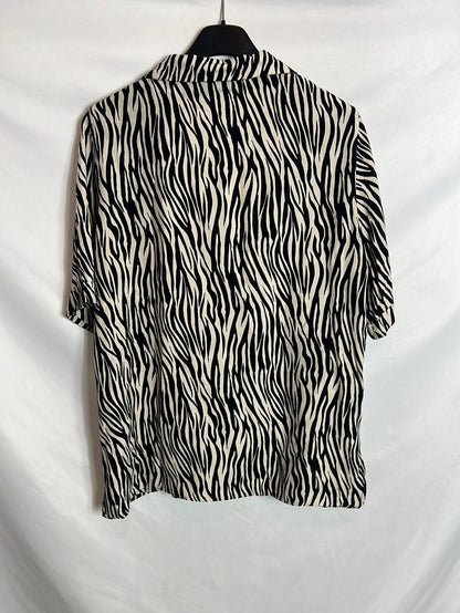 ZARA. Blusa manga corta animal print T M