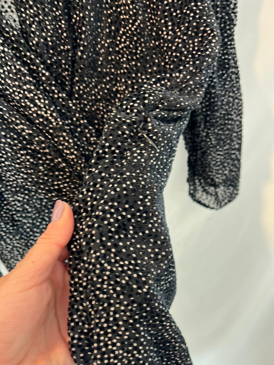 BA&amp;SH. Black polka dot velvet dress. Size 2 (M)