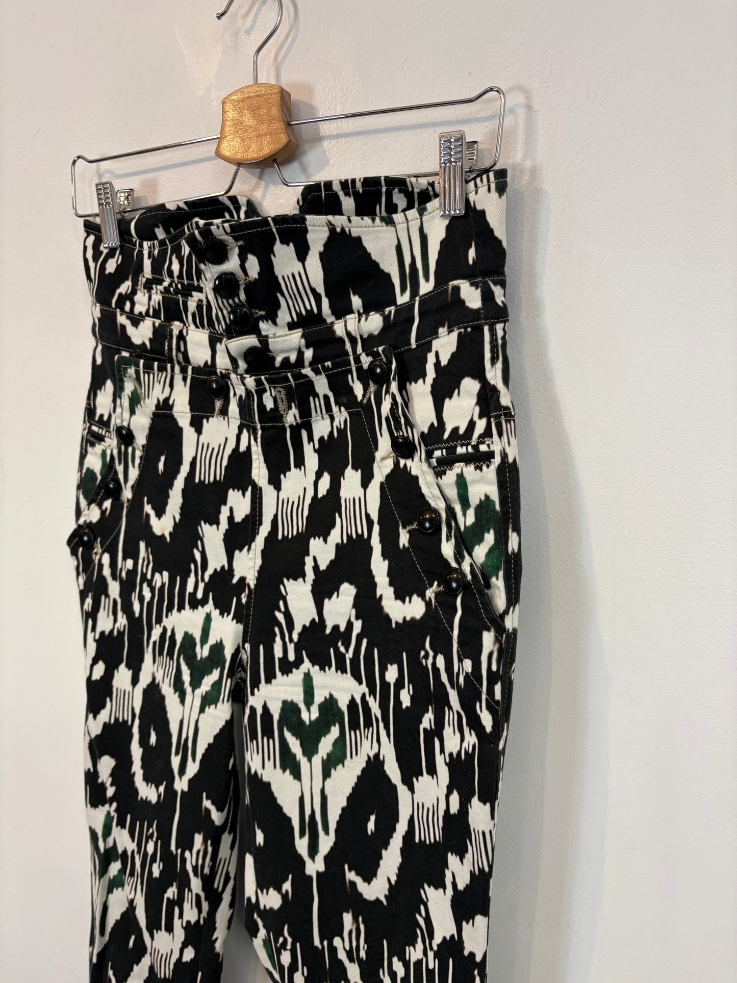 ISABEL MARANT. Denim estampado cintura alta