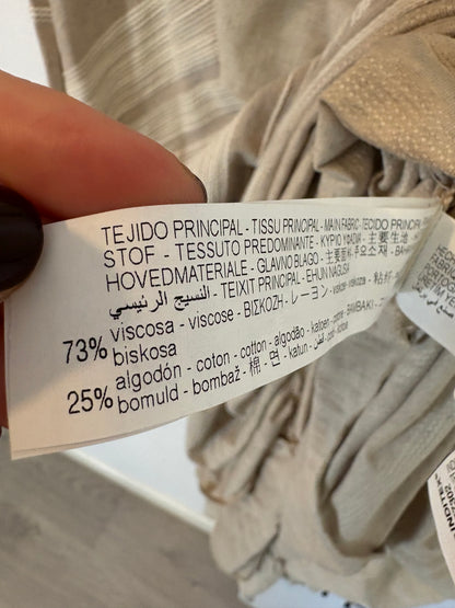 ZARA. Vestido largo beige texturas. T S