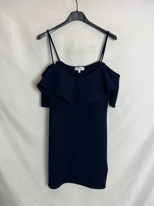 YOUNG FORMULA. Short blue ruffled Ts dress