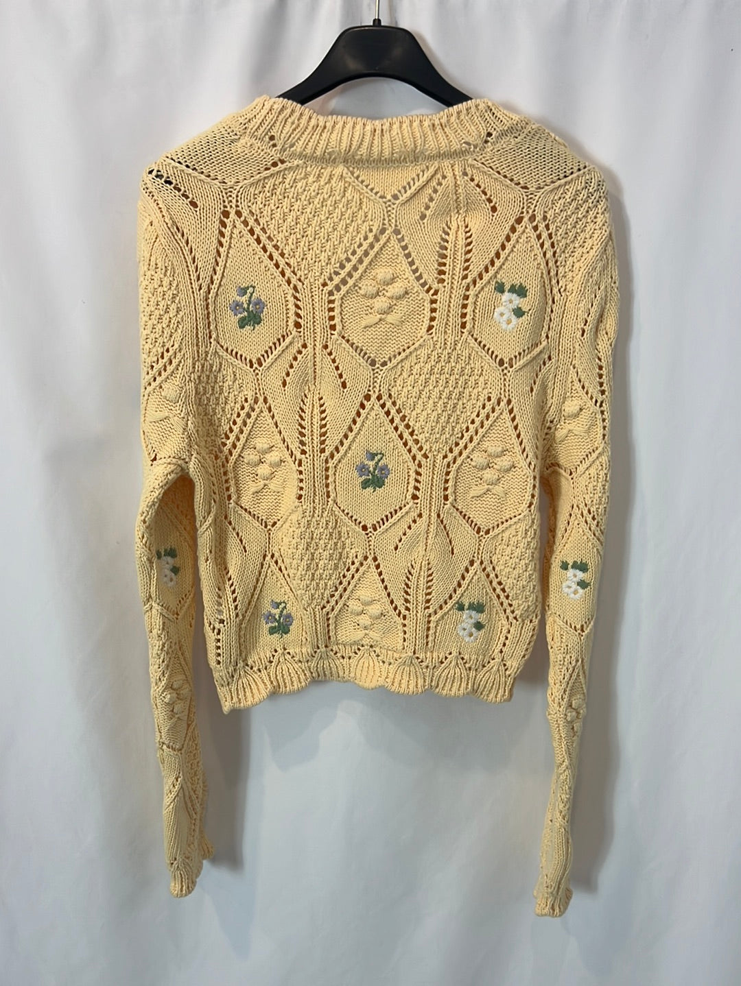 ZARA. chaqueta punto bordados T.s