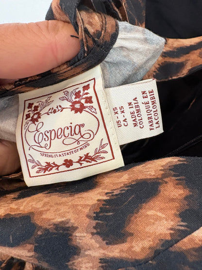 ESPECIA. Vestido largo animal print. T XS