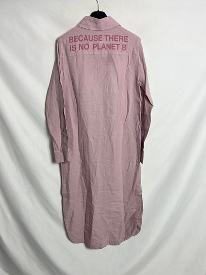 ECOALF. Vestido camisero rosa T.s