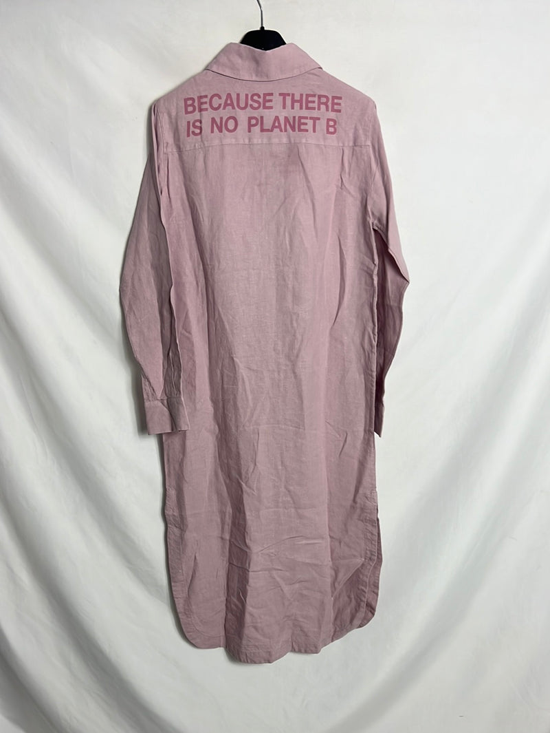 ECOALF. Vestido camisero rosa T.s