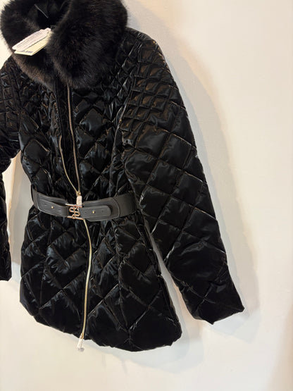 SALSA JEANS. Abrigo acolchado negro textura