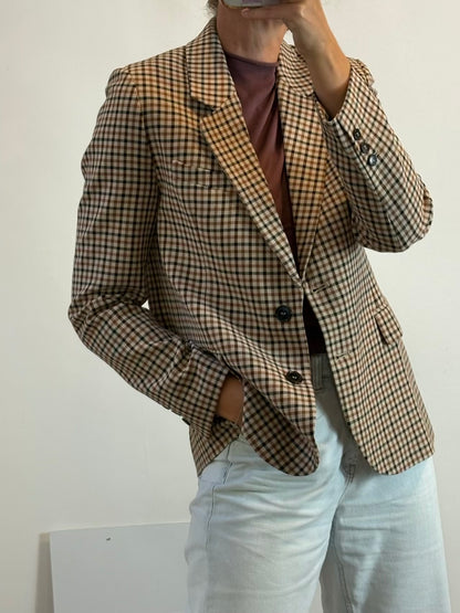 ZARA. Blazer cuadros fluida