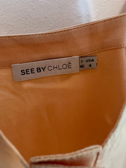 SEE BY CHLOÉ. Top tono pastel algodón y seda. T 40 (s)