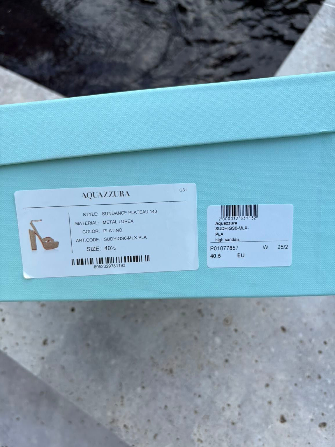 AQUAZZURA. Sandalia  Sundance textura brillo. T 40.5
