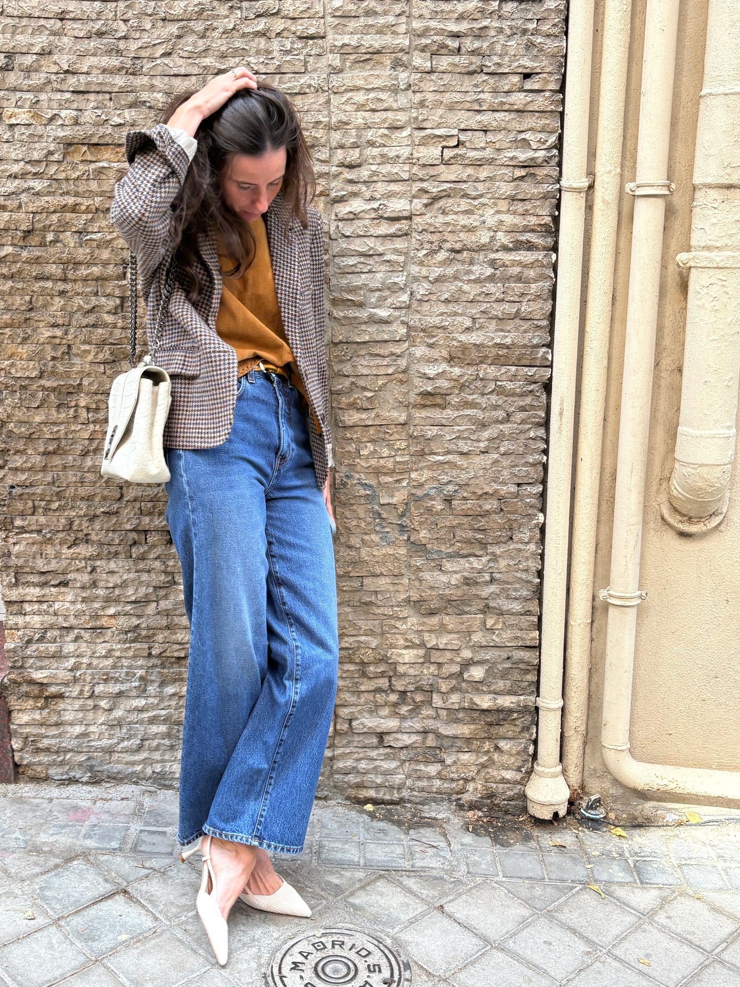 GERARD DAREL.Americana lana tonos burdeos y azules