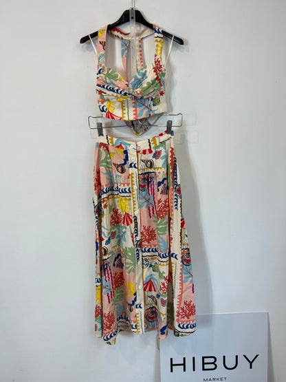 ZARA. Total look falda y top estampado T.xs/s