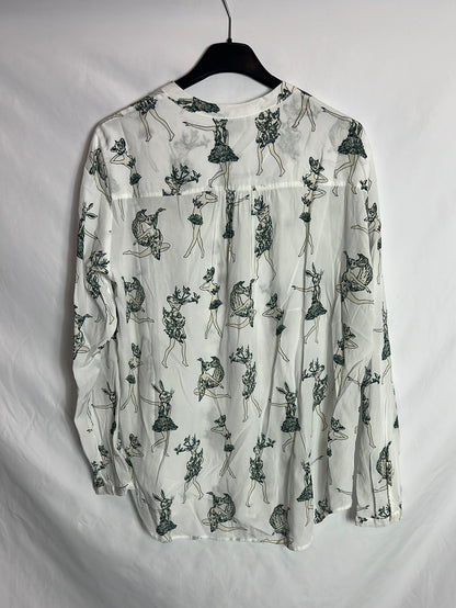 BIMBA Y LOLA. White printed blouse Tm