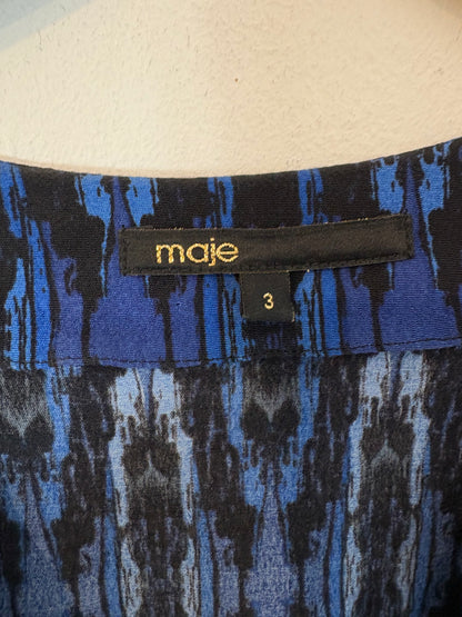 MAJE. Vestido corto estampado azul