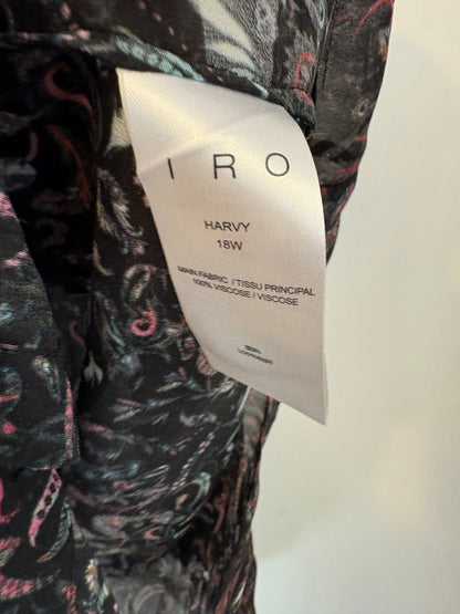 IRO. Blusa fluida negra estampada