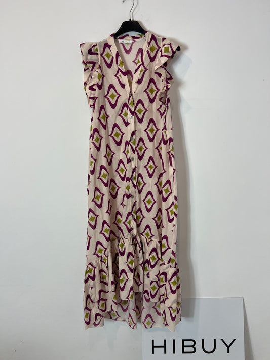 MONISQUI. Vestido rosa estampado TU(s)